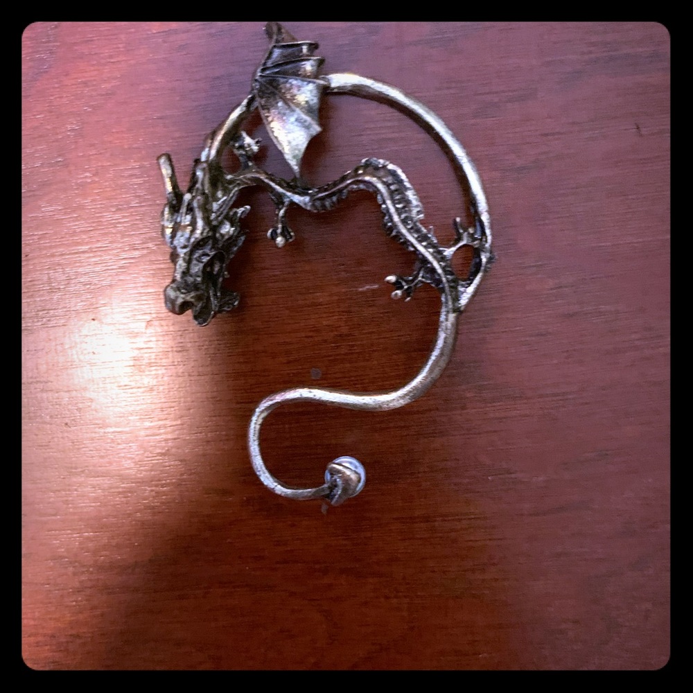 Set of 3 Dragon ear cuff earring